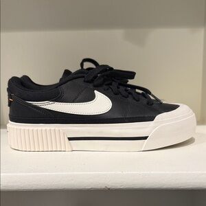 Nike Black and White Platform Shoes